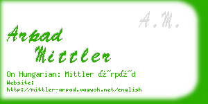 arpad mittler business card